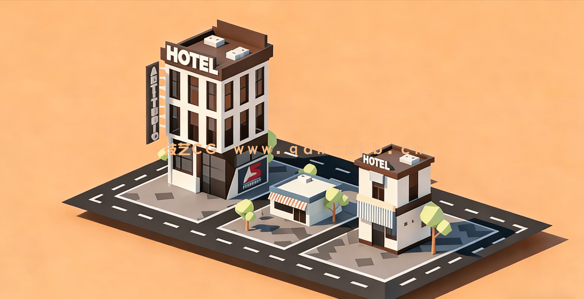 Blender 3.0低多边形建筑模型设计训练视频教程(图2) Blender 3.0低多边形建筑模型设计训练视频教程(图2)