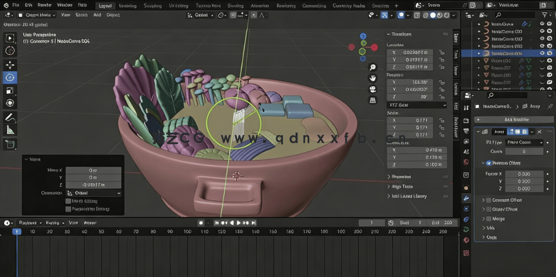 Blender中式涮火锅模型实例制作视频教程(图4) Blender中式涮火锅模型实例制作视频教程(图4)