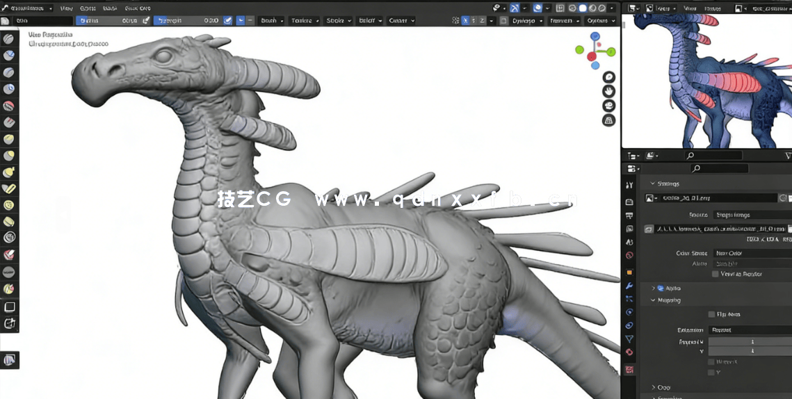 Blender史诗级远古类恐龙生物制作流程视频教程(图4) Blender史诗级远古类恐龙生物制作流程视频教程(图4)