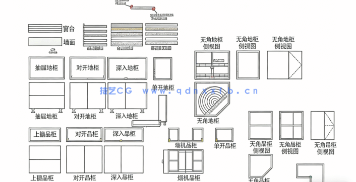 CAD橱柜动态块CAD图块图库(图1) CAD橱柜动态块CAD图块图库(图1)