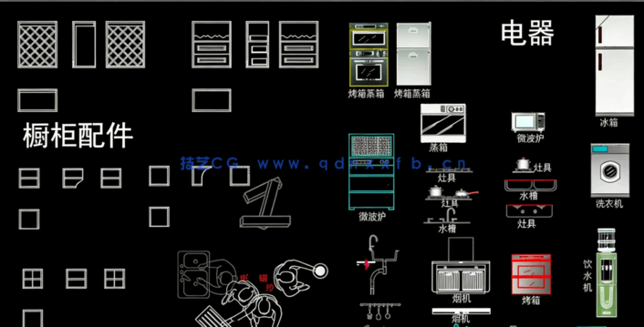 CAD橱柜动态块CAD图块图库(图2) CAD橱柜动态块CAD图块图库(图2)