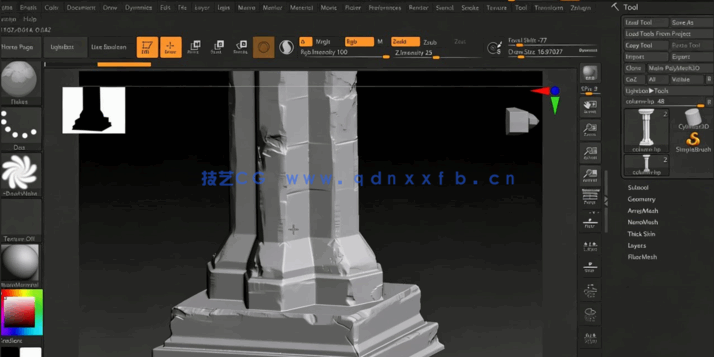 ZBrush游戏建筑环境模型雕刻技术视频教程(图4) ZBrush游戏建筑环境模型雕刻技术视频教程(图4)