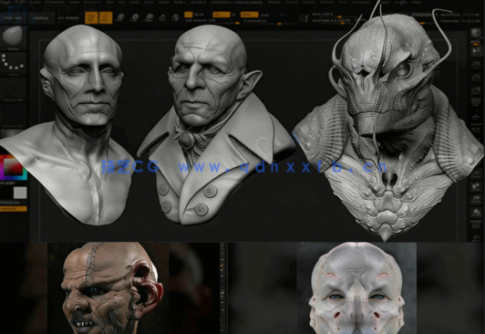 Zbrush角色雕刻虚拟化妆设计技术视频教程第一季(图5) Zbrush角色雕刻虚拟化妆设计技术视频教程第一季(图5)