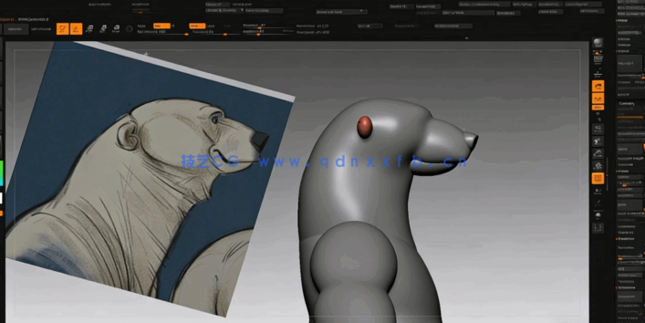 ZBrush迪斯尼卡通熊角色雕刻大师级训练视频教程(图2) ZBrush迪斯尼卡通熊角色雕刻大师级训练视频教程(图2)