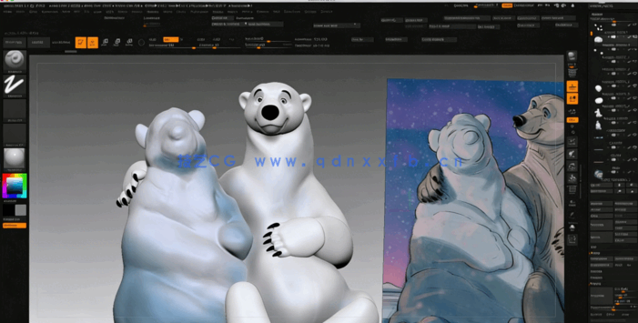 ZBrush迪斯尼卡通熊角色雕刻大师级训练视频教程(图3) ZBrush迪斯尼卡通熊角色雕刻大师级训练视频教程(图3)
