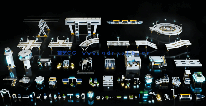 Kitbash3D –道具:高科技街(图1) Kitbash3D –道具:高科技街(图1)