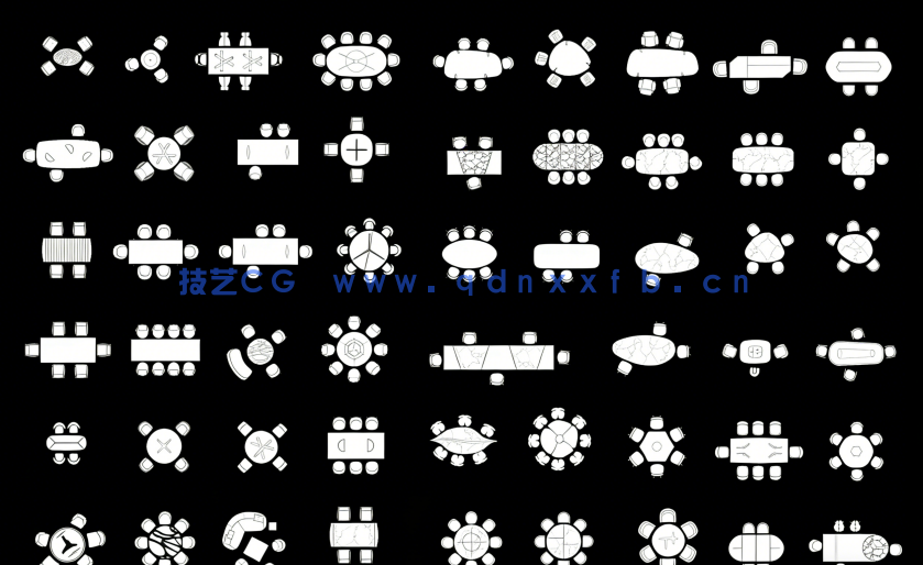 豪宅设计餐厅桌椅组合CAD图库(图3) 豪宅设计餐厅桌椅组合CAD图库(图3)