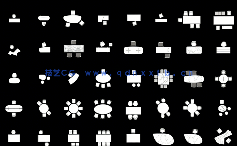 豪宅设计餐厅桌椅组合CAD图库(图5) 豪宅设计餐厅桌椅组合CAD图库(图5)