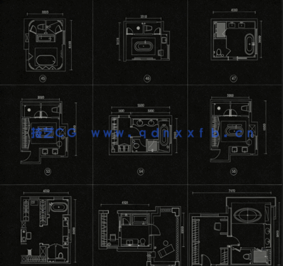 2023私宅卫生间布置CAD图库(图1)