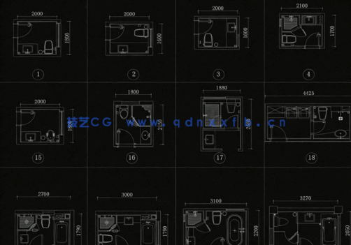 2023私宅卫生间布置CAD图库(图6)