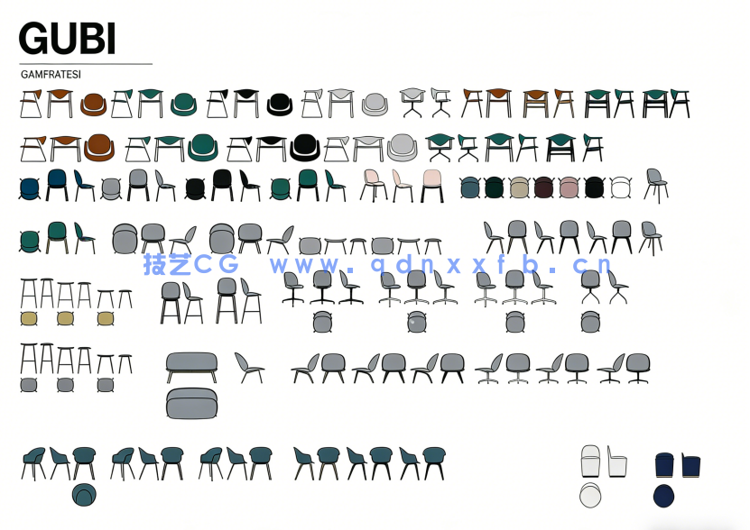 GUBI 进口家具模块合集丨CAD图集(图4) GUBI 进口家具模块合集丨CAD图集(图4)