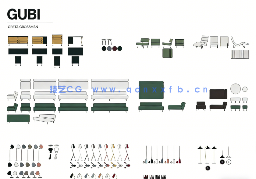 GUBI 进口家具模块合集丨CAD图集(图5) GUBI 进口家具模块合集丨CAD图集(图5)