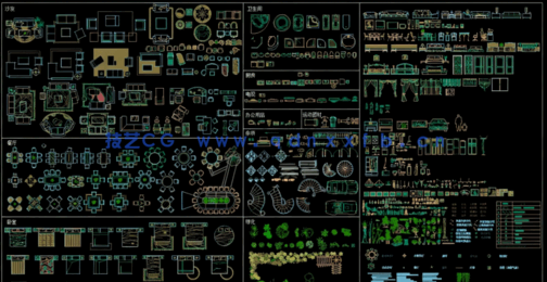 色彩搭配精美家装设计综合家具图库CAD图库(图5)