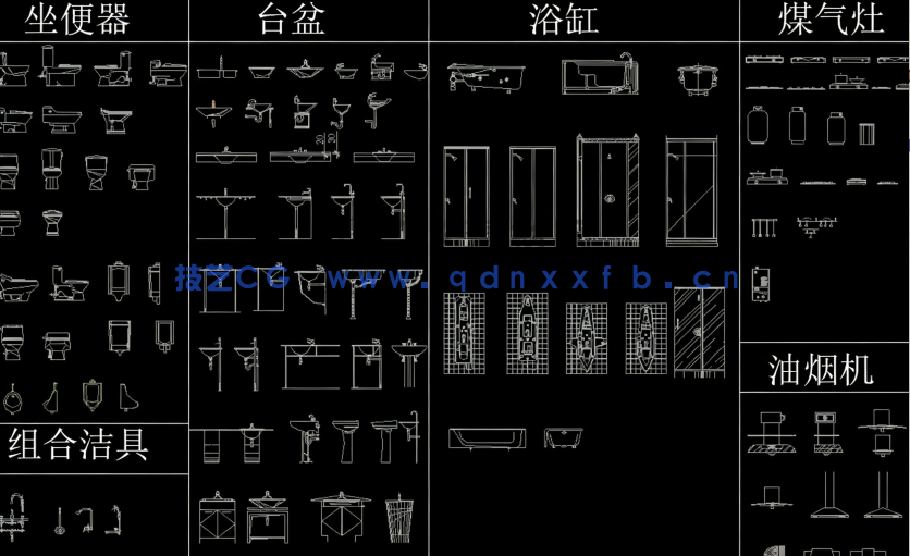 洁具平面立面图库CAD图库图块免费下载(图3) 洁具平面立面图库CAD图库图块免费下载(图3)