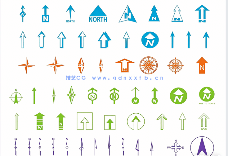  万能平面图指北针符号PSD (图3)