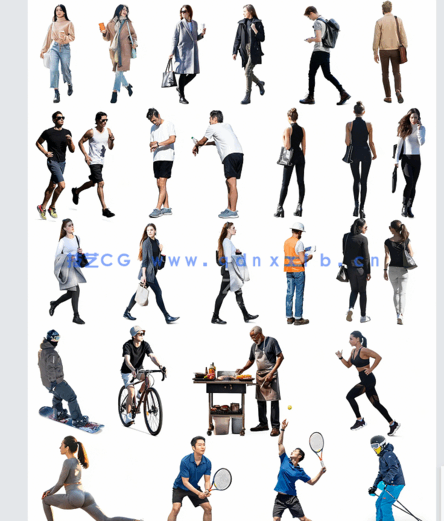 PSD免抠行走动态人物(图1) PSD免抠行走动态人物(图1)