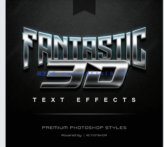 不同颜色耀眼发光金属质感3D字体艺术特效PSD字模(图3)