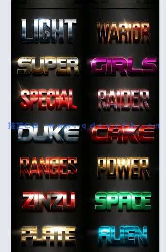 多组样式现代金属质感艺术特效PSD字模合集1-5(图3) 多组样式现代金属质感艺术特效PSD字模合集1-5(图3)