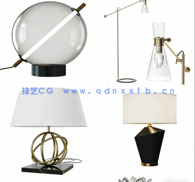 3DSKY壁灯台灯装饰灯模型(图1) 140个3DSKY壁灯台灯装饰灯模型(图2)