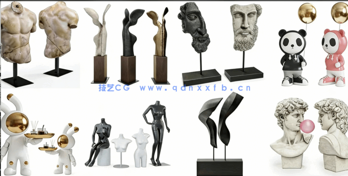 3DSKY模型库3dmax国外高端素材模型库雕塑潮玩模型(图2)