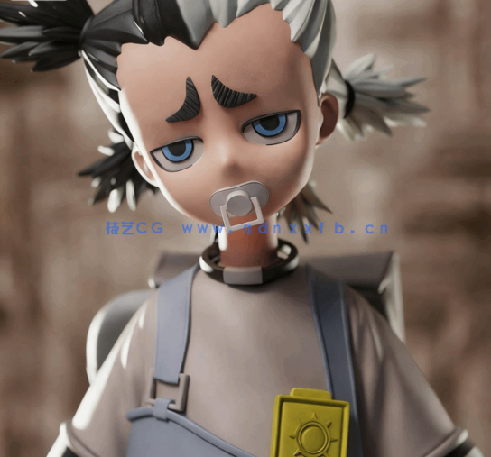 [3D打印人物] Dear Santa《废渊战鬼》动漫角色雕刻手办3D打印模型(图1)