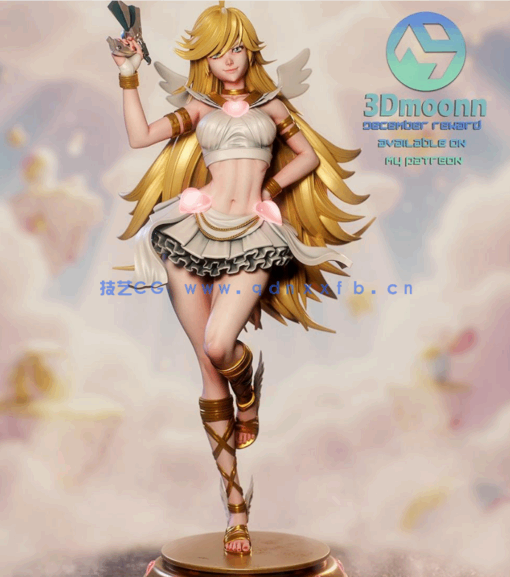 [3D打印人物] 潘迪Anarchy Panty站姿《吊带袜天使》动漫角色雕刻手办3D打印模型(图2)