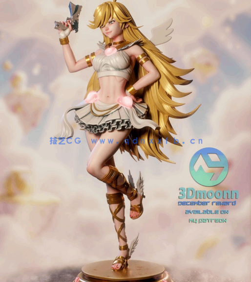 [3D打印人物] 潘迪Anarchy Panty站姿《吊带袜天使》动漫角色雕刻手办3D打印模型(图3)