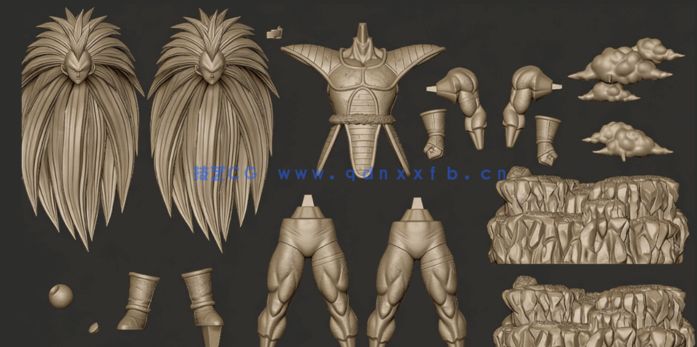 [3D打印人物] 拉蒂兹Raditz《七龙珠》动漫角色雕刻手办3D打印模型(图3)