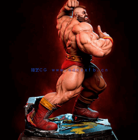 [3D打印人物] 桑吉尔夫Zangief《街头霸王》游戏角色雕刻手办3D打印模型(图4)