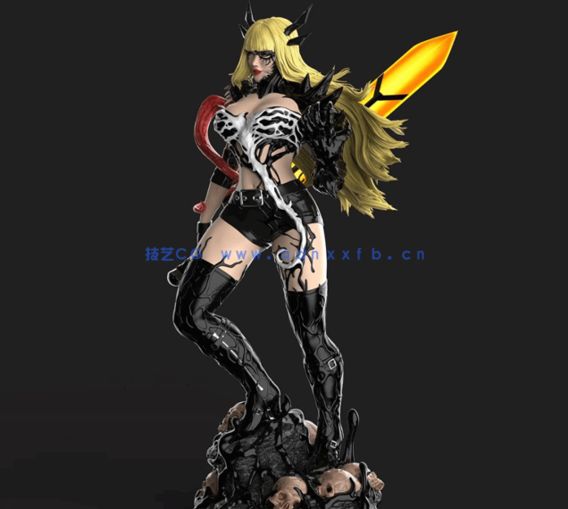 [3D打印人物] 毒液附体秘客漫威角色雕刻手办3D打印模型(图4)