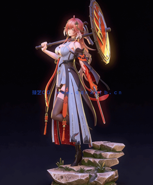 [3D打印人物] 长离Changli《鸣潮》游戏角色雕刻手办3D打印模型(图5)