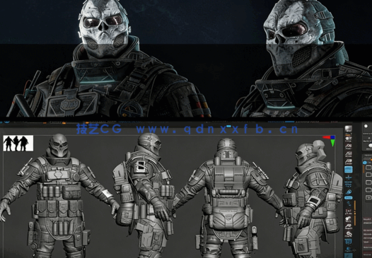 ZBrush 3A级游戏角色完整制作工作流视频教程(图5) ZBrush 3A级游戏角色完整制作工作流视频教程(图5)