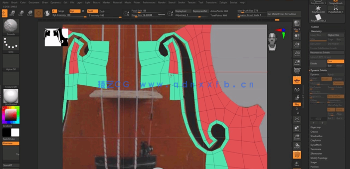 Zbrush小提琴雕刻雕塑3D打印制作视频教程 (图2) Zbrush小提琴雕刻雕塑3D打印制作视频教程 (图2)