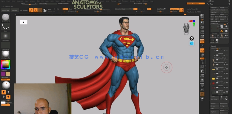 Zbrush超人人体解剖学完整制作流程视频教程 (图4) Zbrush超人人体解剖学完整制作流程视频教程 (图4)