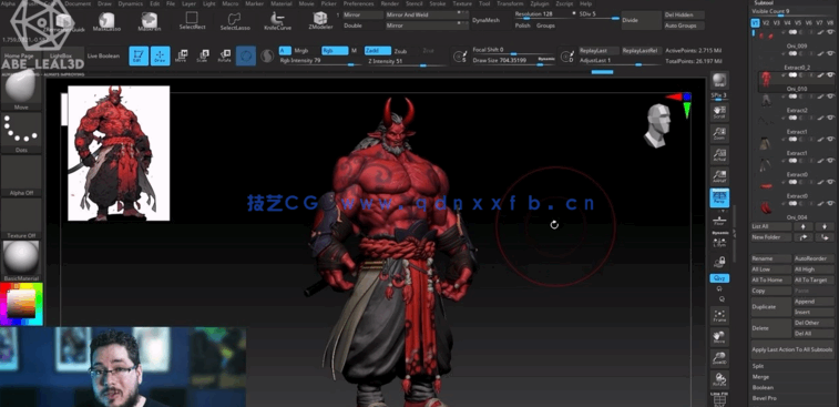 ZBrush地狱恶魔角色雕刻建模完整制作流程视频教程 (图3) ZBrush地狱恶魔角色雕刻建模完整制作流程视频教程 (图3)