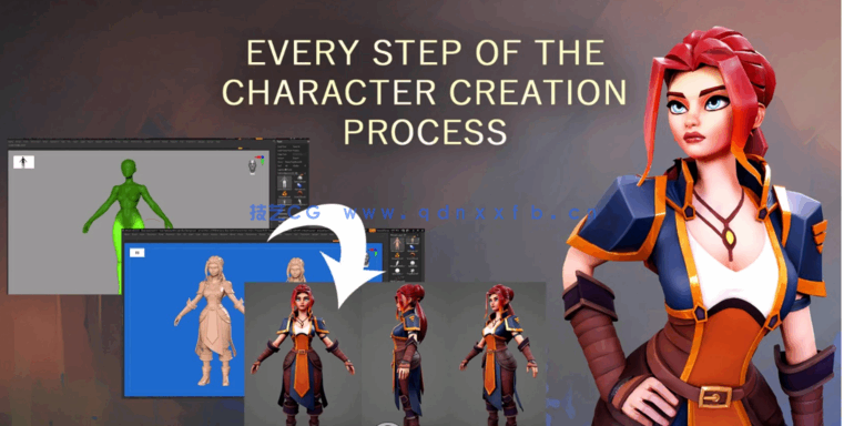 Zbrush Maya SP游戏女战士角色终极创意制作视频教程(图4) Zbrush Maya SP游戏女战士角色终极创意制作视频教程(图4)