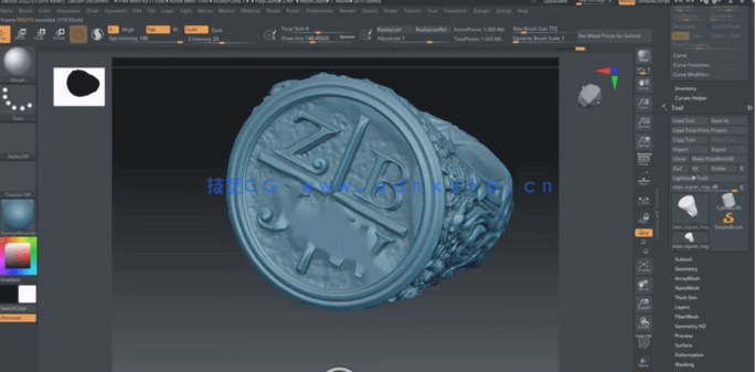 Zbrush珠宝设计雕刻技术训练视频教程(图2) Zbrush珠宝设计雕刻技术训练视频教程(图2)