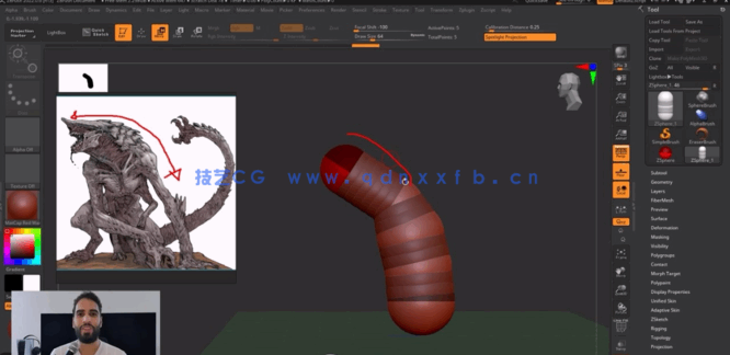 ZBrush逼真生物雕刻全面核心技术训练视频教程 (图2) ZBrush逼真生物雕刻全面核心技术训练视频教程 (图2)