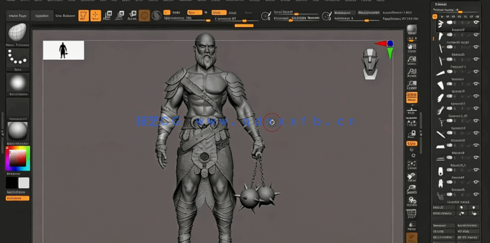 Zbrush角色解剖学雕刻建模核心技术训练视频教程(图5) Zbrush角色解剖学雕刻建模核心技术训练视频教程(图5)
