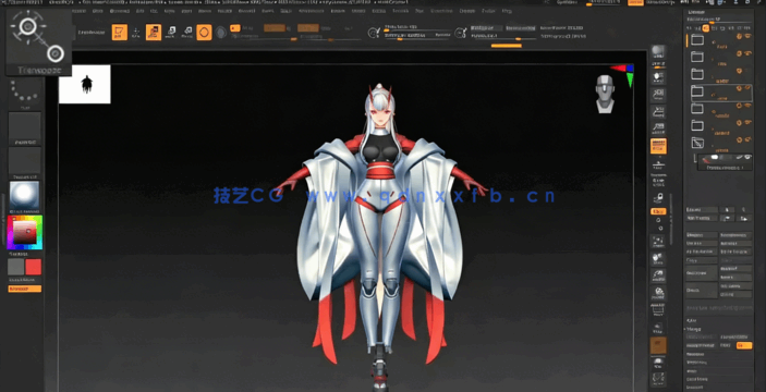ZBrush卡通风格中国女孩角色雕刻建模视频教程 (图2) ZBrush卡通风格中国女孩角色雕刻建模视频教程 (图2)