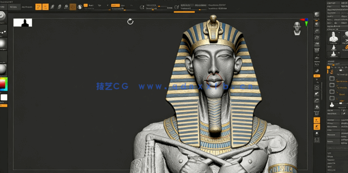 Zbrush埃及法老角色数字雕刻工作流视频教程(图3) Zbrush埃及法老角色数字雕刻工作流视频教程(图3)