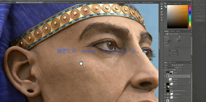 Zbrush埃及法老角色数字雕刻工作流视频教程(图7) Zbrush埃及法老角色数字雕刻工作流视频教程(图7)