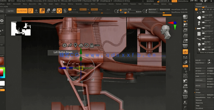 ZBrush大疆无人机DJI Inspire硬表面雕刻建模视频教程(图4) ZBrush大疆无人机DJI Inspire硬表面雕刻建模视频教程(图4)