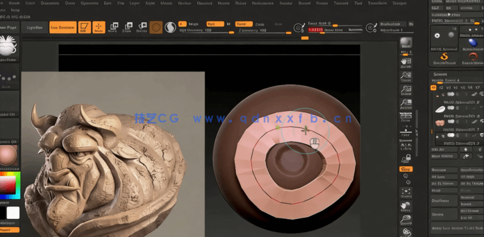 ZBrush奇幻野兽生物雕刻设计实例制作视频教程(图6) ZBrush奇幻野兽生物雕刻设计实例制作视频教程(图6)