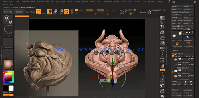 ZBrush奇幻野兽生物雕刻设计实例制作视频教程(图3) ZBrush奇幻野兽生物雕刻设计实例制作视频教程(图3)