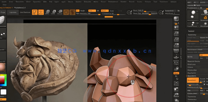 ZBrush奇幻野兽生物雕刻设计实例制作视频教程(图4) ZBrush奇幻野兽生物雕刻设计实例制作视频教程(图4)