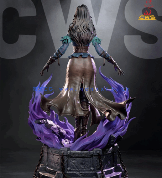 [3D打印人物] 叶奈法Yennefer施法动作《巫师》游戏角色雕刻手办3D打印模型(图4)