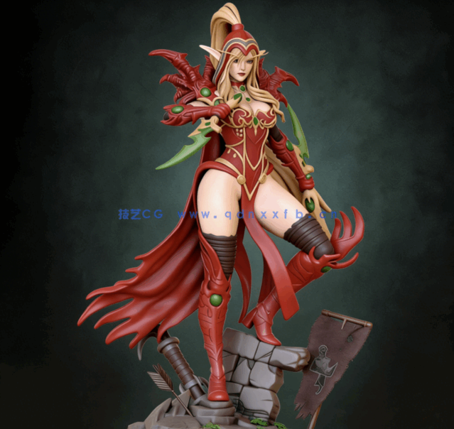 [3D打印人物] 女血精灵瓦莉拉·萨古纳尔《魔兽世界》游戏角色雕刻手办3D打印(图2)