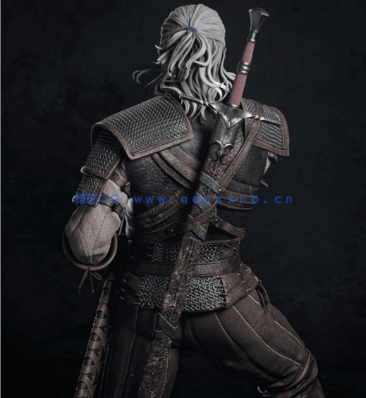 [3D打印人物] 杰洛特Geralt《巫师3：狂猎》游戏角色雕刻手办3D打印模型(图4)