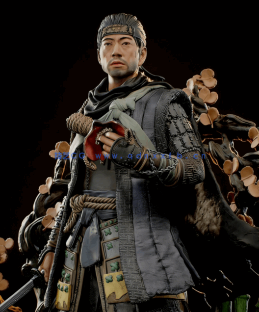 [3D打印人物] 境井仁《对马岛之魂》游戏角色雕刻手办3D打印模型(图2)